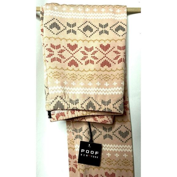 Poof Girls Size S/M Nordic Pattern Leggings Elastic Waist Comfy Soft Pastels NEW - Picture 3 of 4